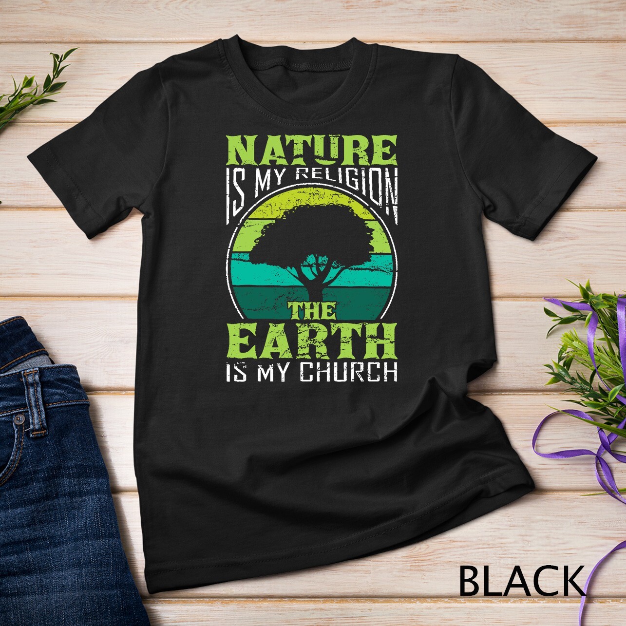 Native American Day Nature Is My Religion Earth Is My Church Unisex T-shirt