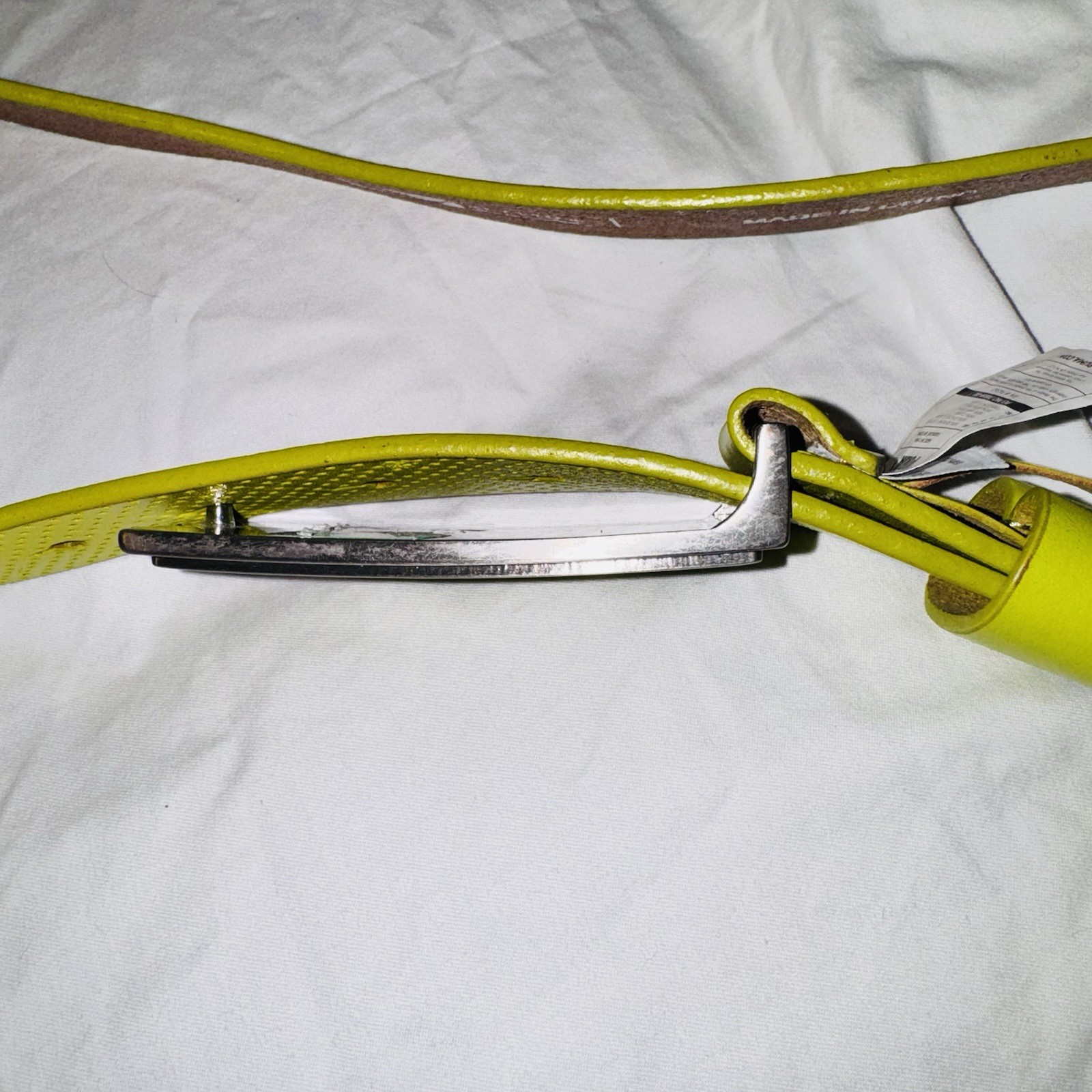 PUMA Lime Green Genuine Leather Adjustable Logo Buckle Men’s Sport Belt Size XL