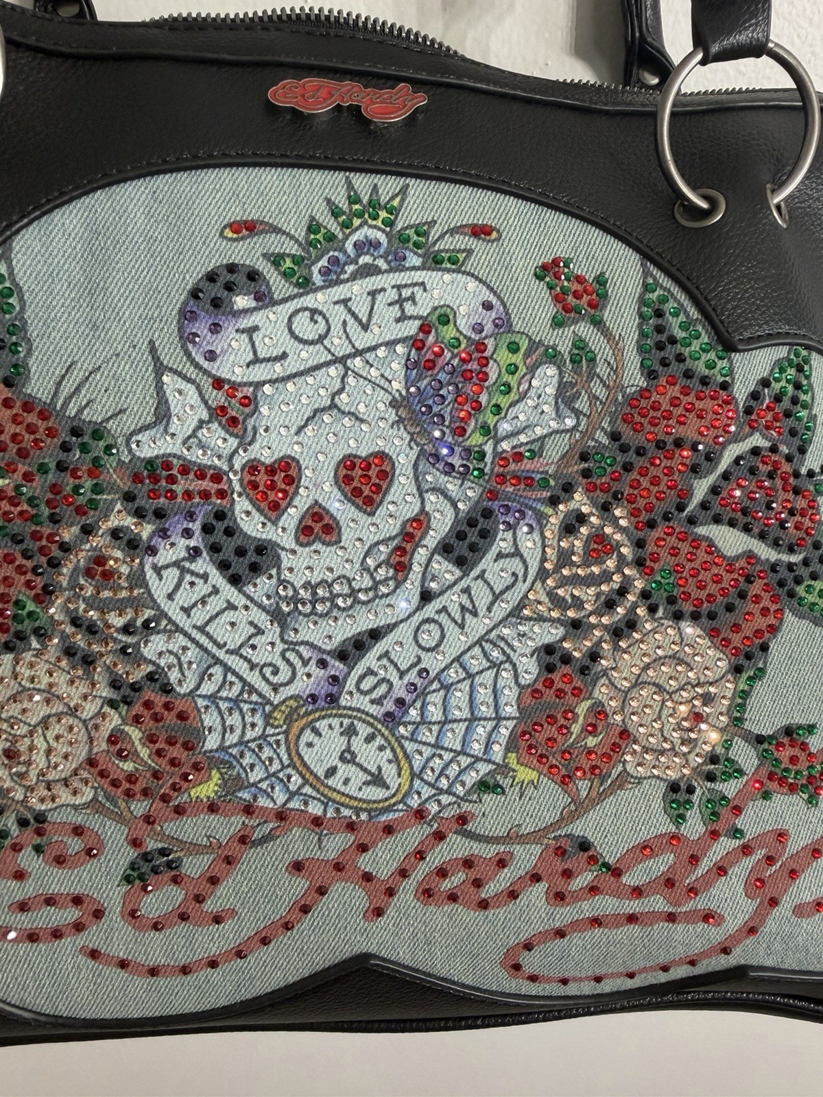 Ed Hardy “Love Kills Slowly” Satchel Bag