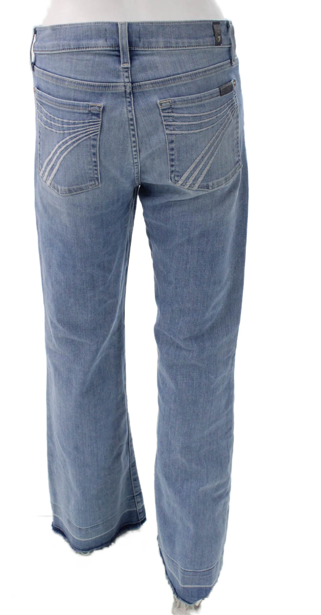 7 For All Mankind Womens Blue Flared Jeans Size 28
