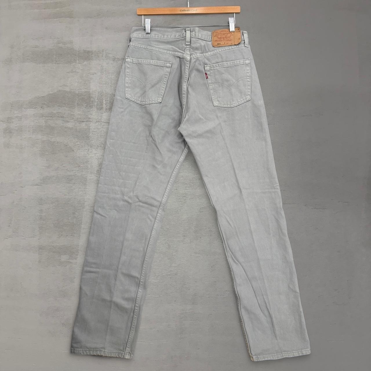 Vintage Levi’s 501xx Button Fly Jeans Light Grey 90s Made in USA 33 x 32