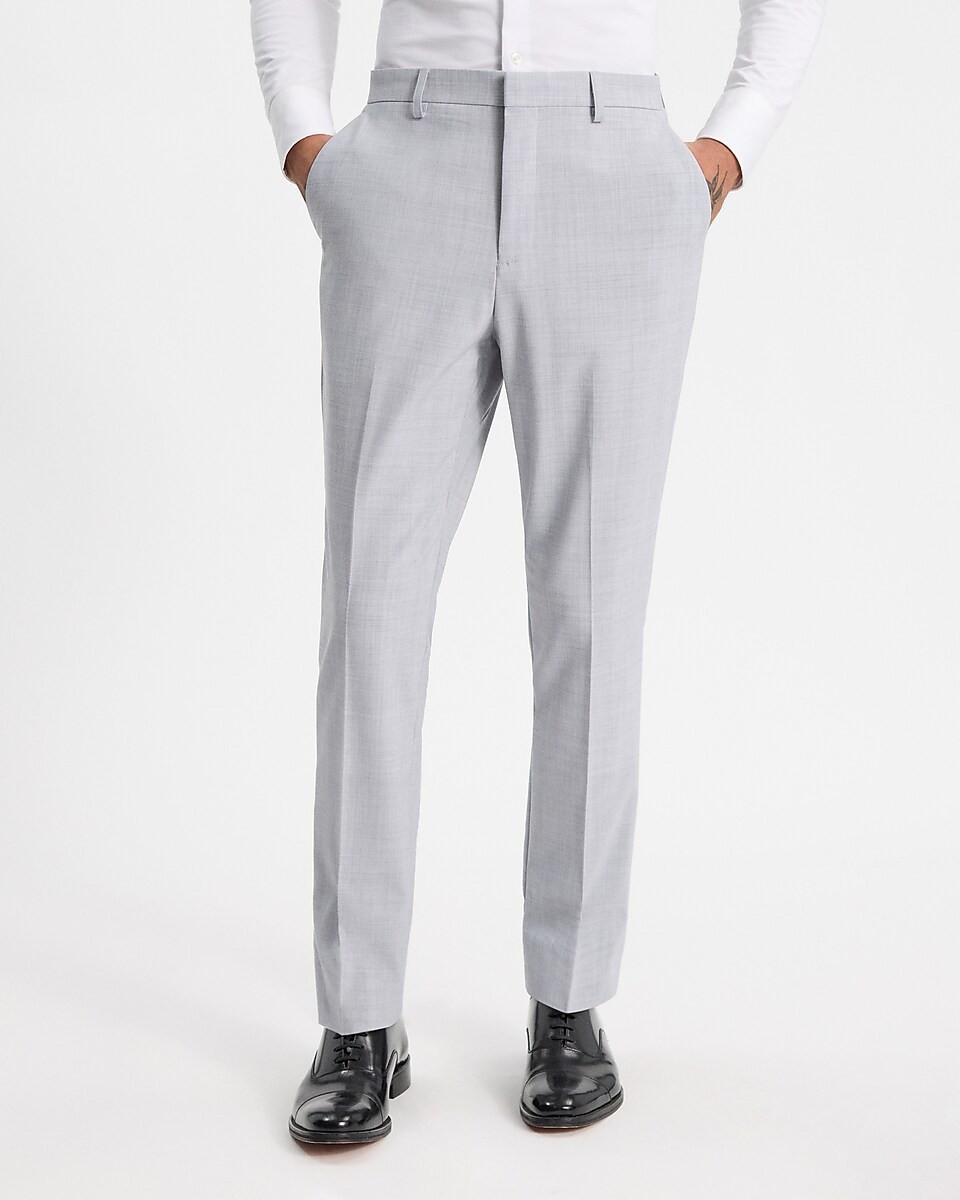 NEW EXPRESS $128 GRAY SLIM WOOL BLEND WASHABLE MODERN TECH SUIT PANT SZ 31/32