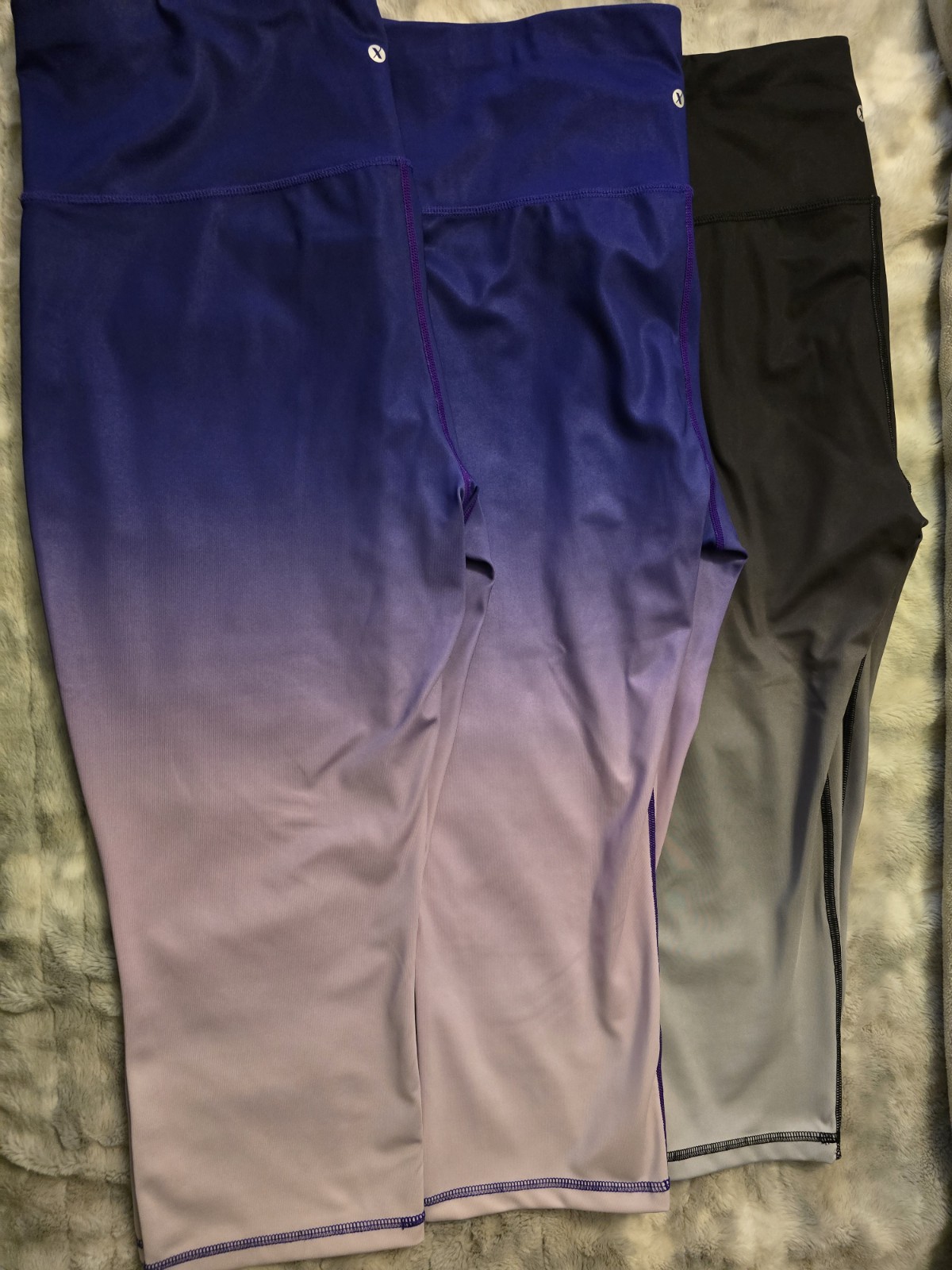 Xersion Women’s Cropped Athletic Leggings Bundle –3 Pack, XL – Ombre Activewear