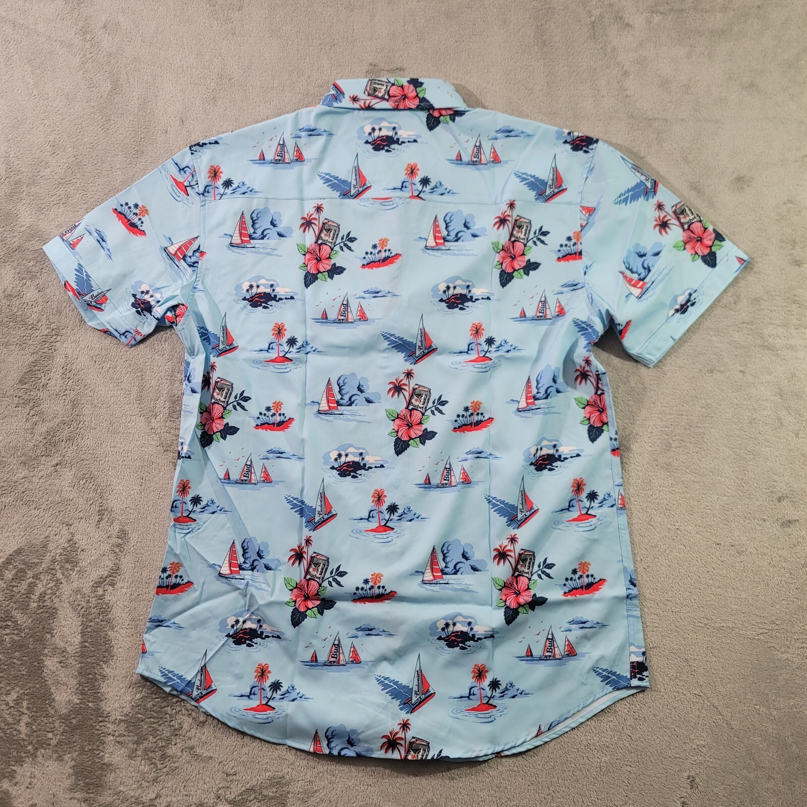 RSVLTS Mens Budweiser Regatta Have A Bud Size XL Short Sleeve Button Shirt