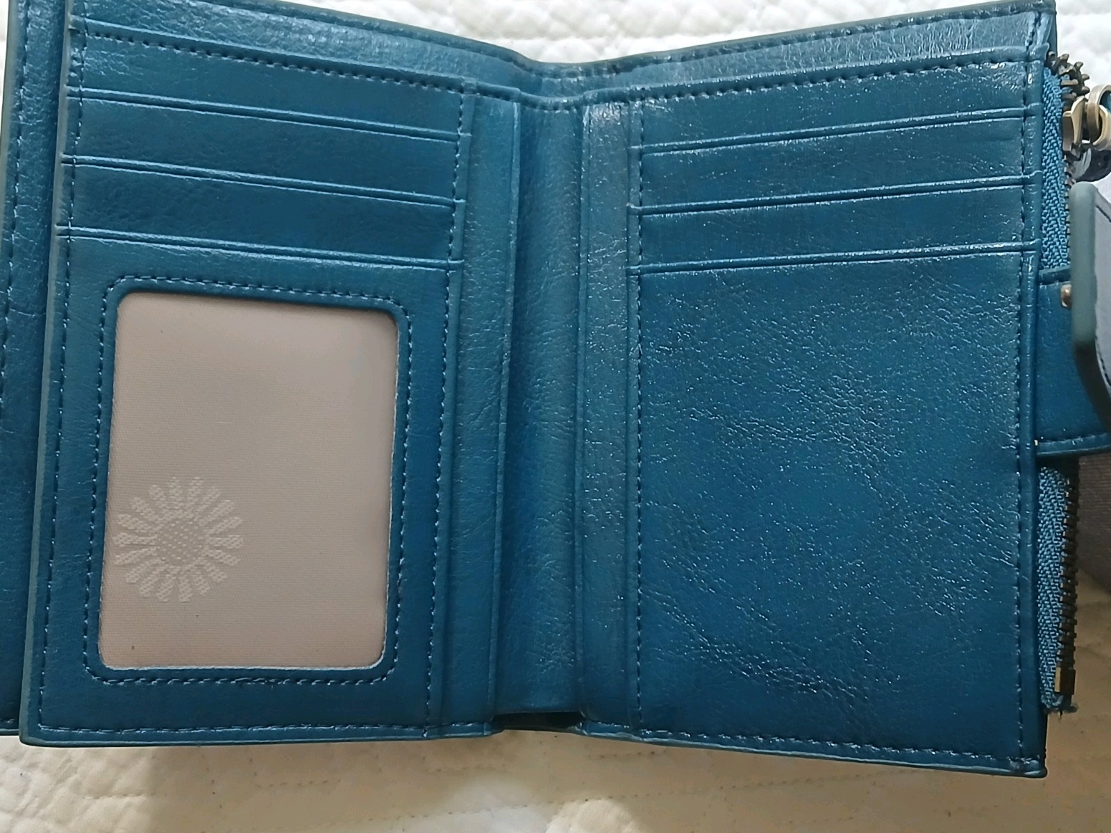 GOIACII Small Women Wallet Genuine Leather RFID Blocking A01 Wax Peacock Blue