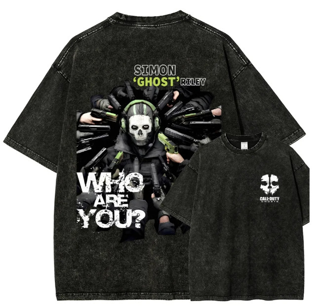Tactical Skull Mask Guns Pointing Tee Fans Graphic T-Shirt