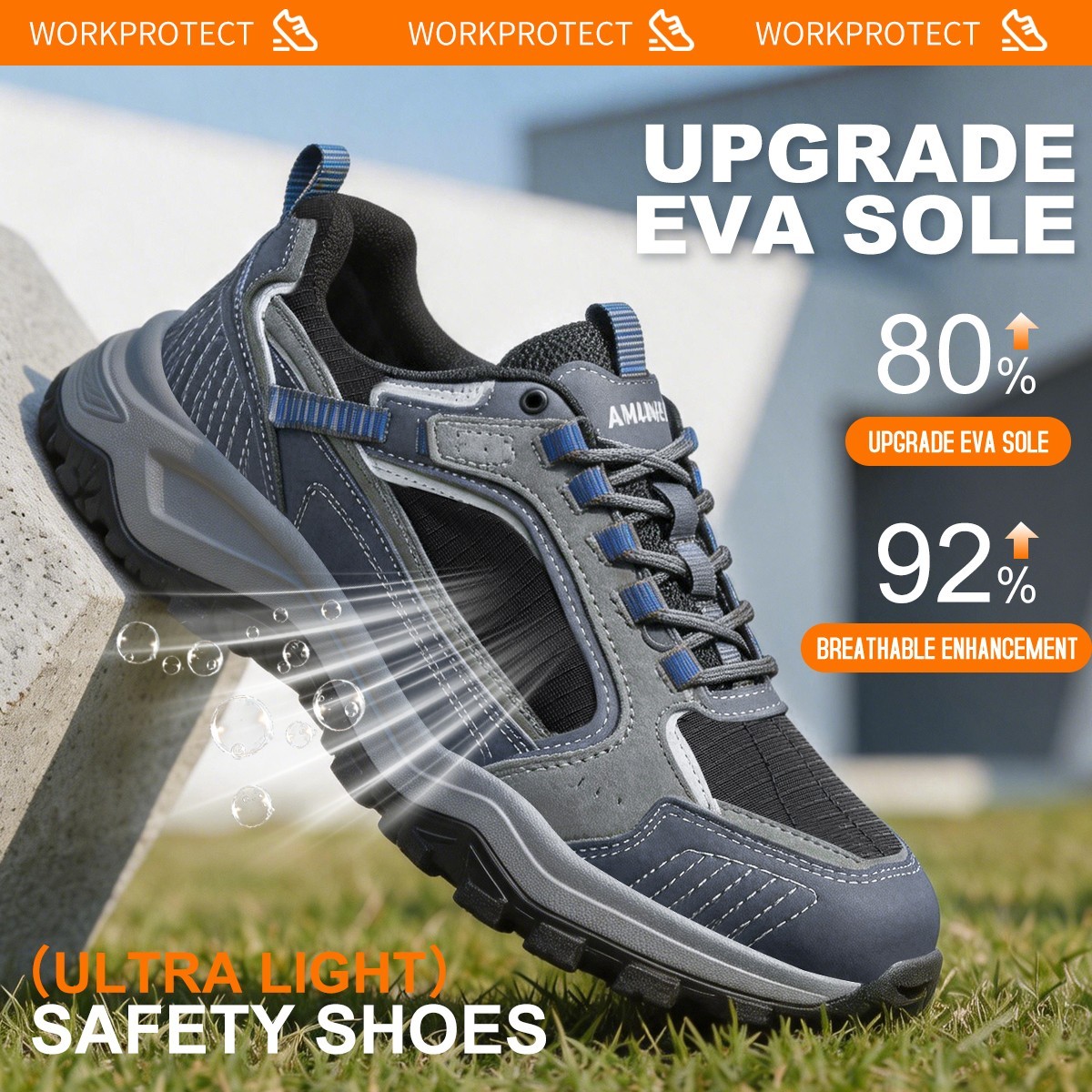 Work Indestructible Safety Shoes Steel Toe Work shoes Breathable Men Sneakers