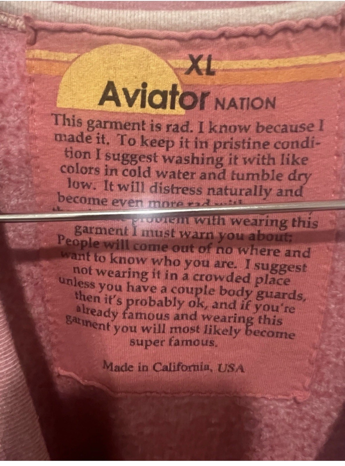 Aviator Nation Striped Serape Lightning Bolt Crewneck Sweatshirt XL