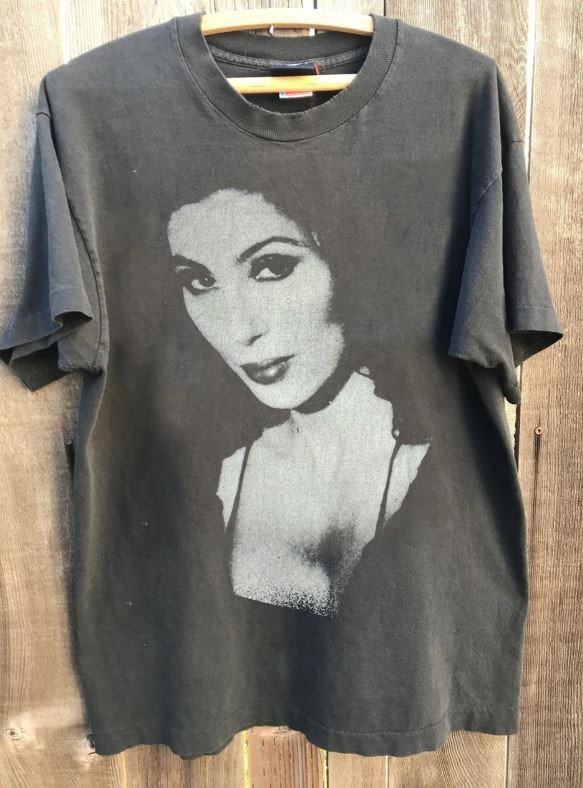 Cher vtg classic style charcoal short sleeve t-shirt QT8262