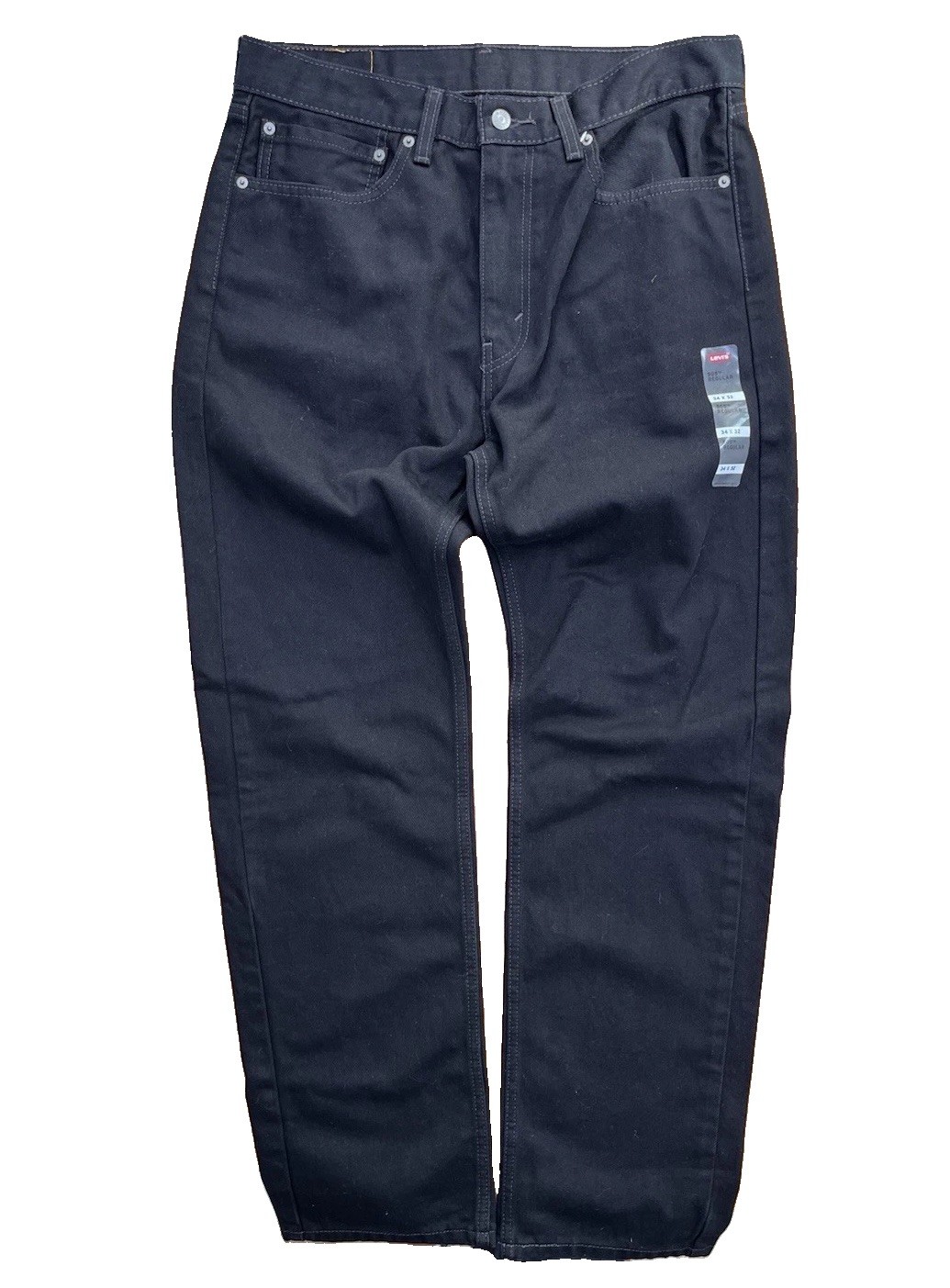 Levi’s 505 Men’s Regular Fit Jean 34Wx32L – Black Straight Leg Denim Pants NWT
