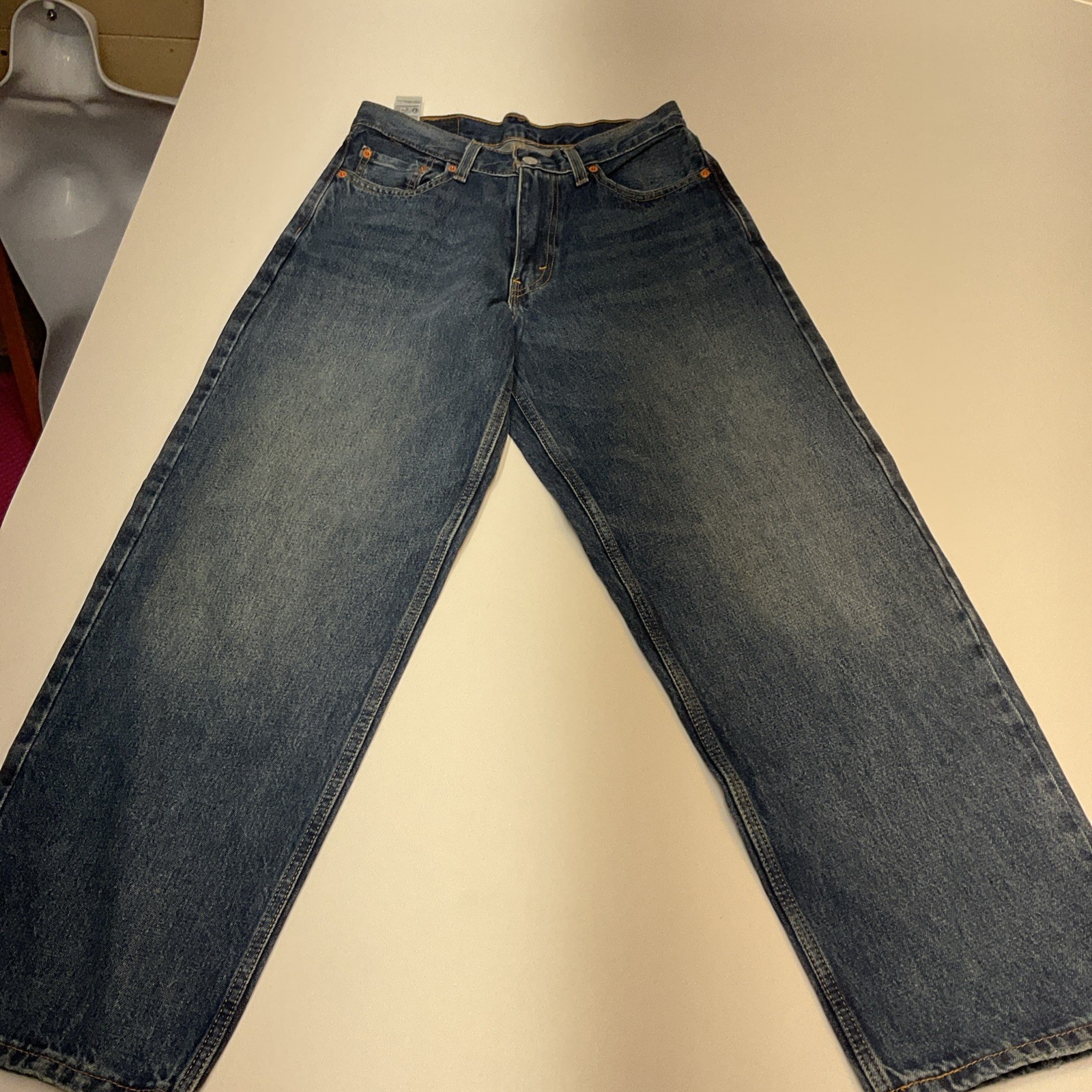 Levi ‘s Premium Men’s 578 Baggy Thru out Denim Jeans Sz. 29-30Wx32L Gray See Des