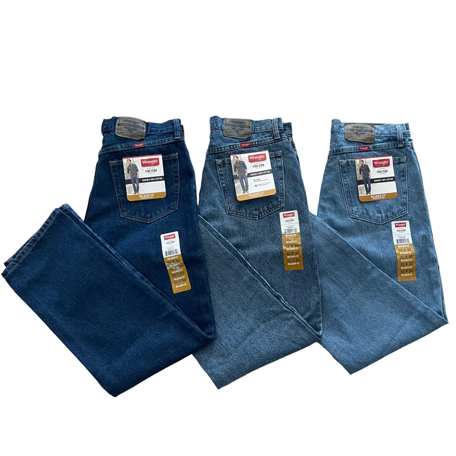 Wrangler Men’s Five Star Premium Denim Straight Relaxed Fit Jeans Big and Tall