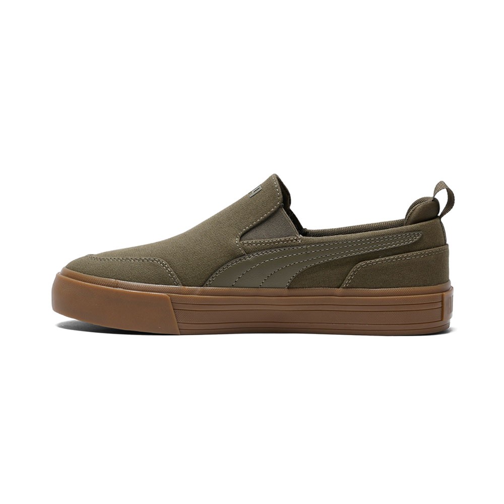 PUMA Court Classic Vulcanized Slip On Mens Green Sneakers Casual Shoes 40021609