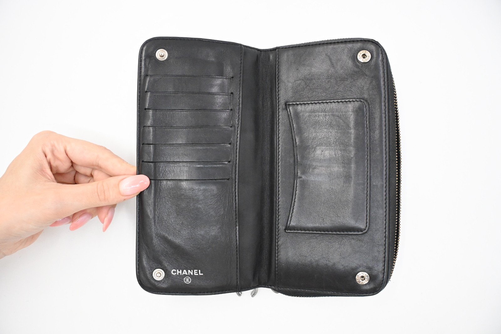 Authentic Chanel Matelassé Purse, Black Leather