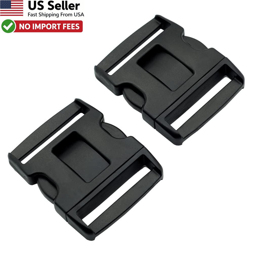 2.25″ Tri-Release Buckle Set No Sew Replacement 2-1/4in Duty Belt 2-Pack Black
