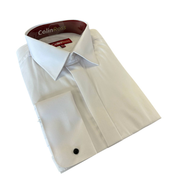 Regular Fit Formal Mens Brilliant White Double Cuff Dress Shirt