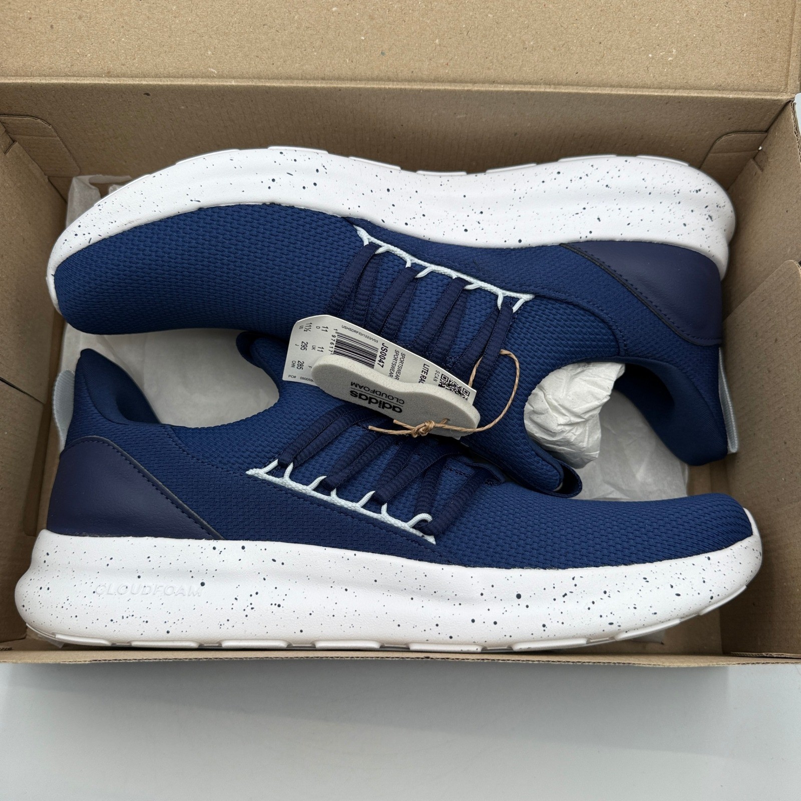 adidas Lite Racer Adapt 7.0 Shoes Mens 11.5 Navy Blue Slip On Sneakers JS0047