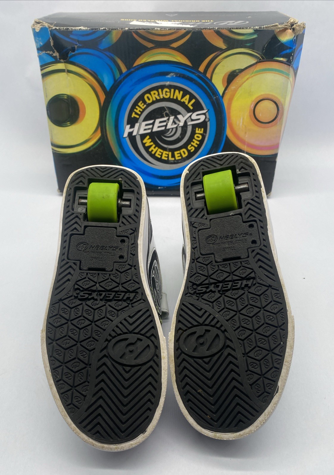 Heelys Kids’ Rocket x2 Shoes Black/White/Charcoal/Neon Green – HE100848K-BKWCNG,