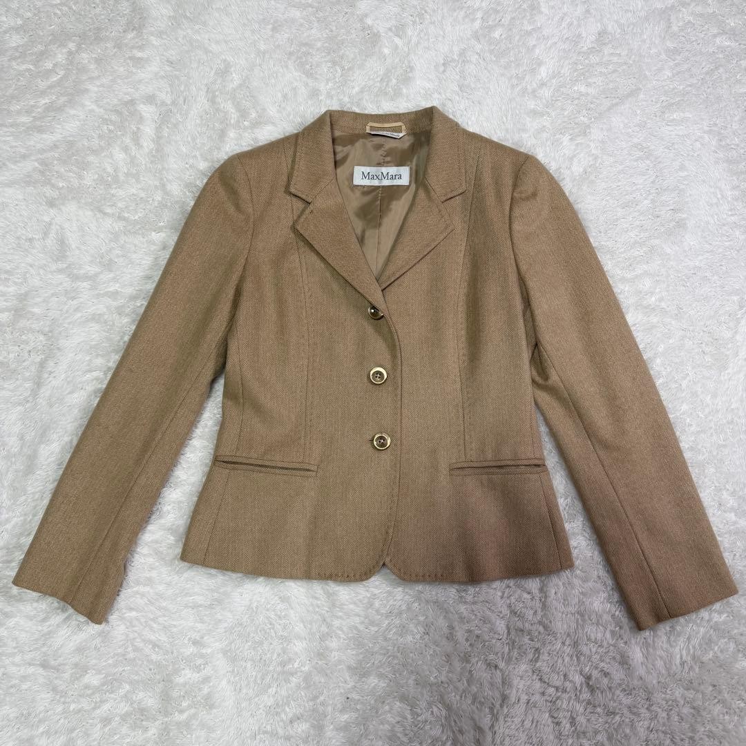 Max Mara tailored jacket, women’s, wool, beige, size S