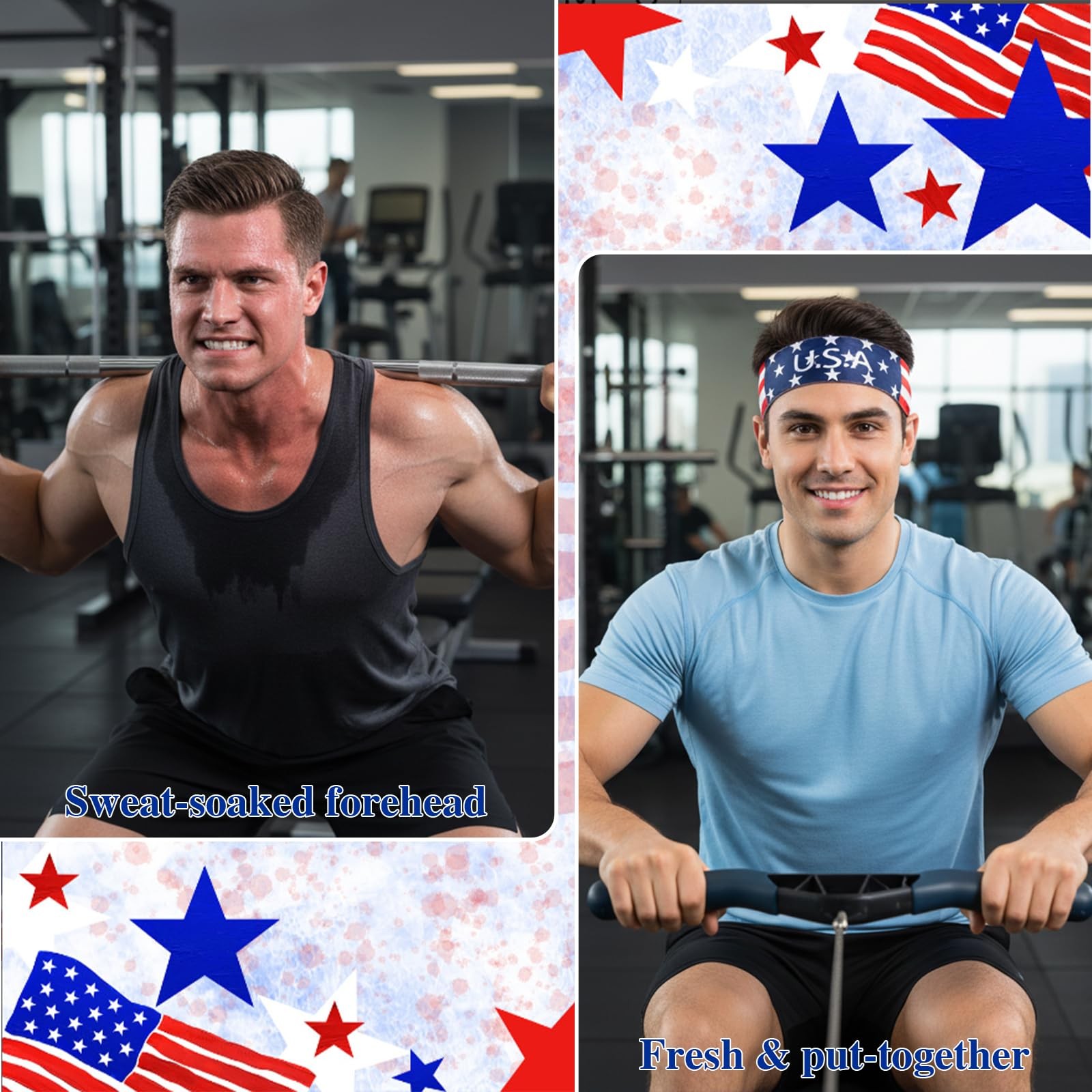 National Flags Non-Slip Sports Headband Sweatband for Men Women, Ideal for USA