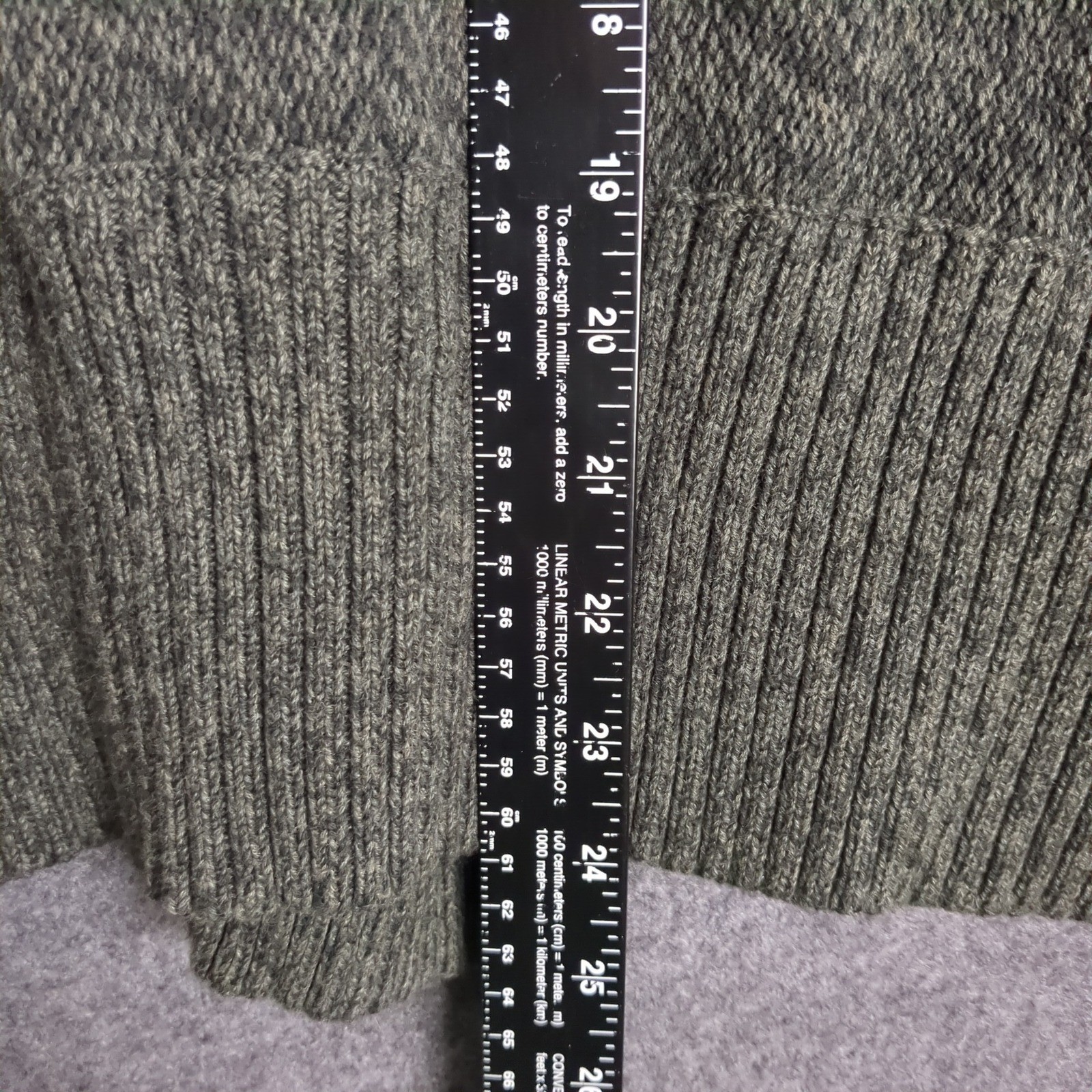 Ralph Lauren Petite Large Olive Green Marl Cotton Surplice Cardigan Sweater