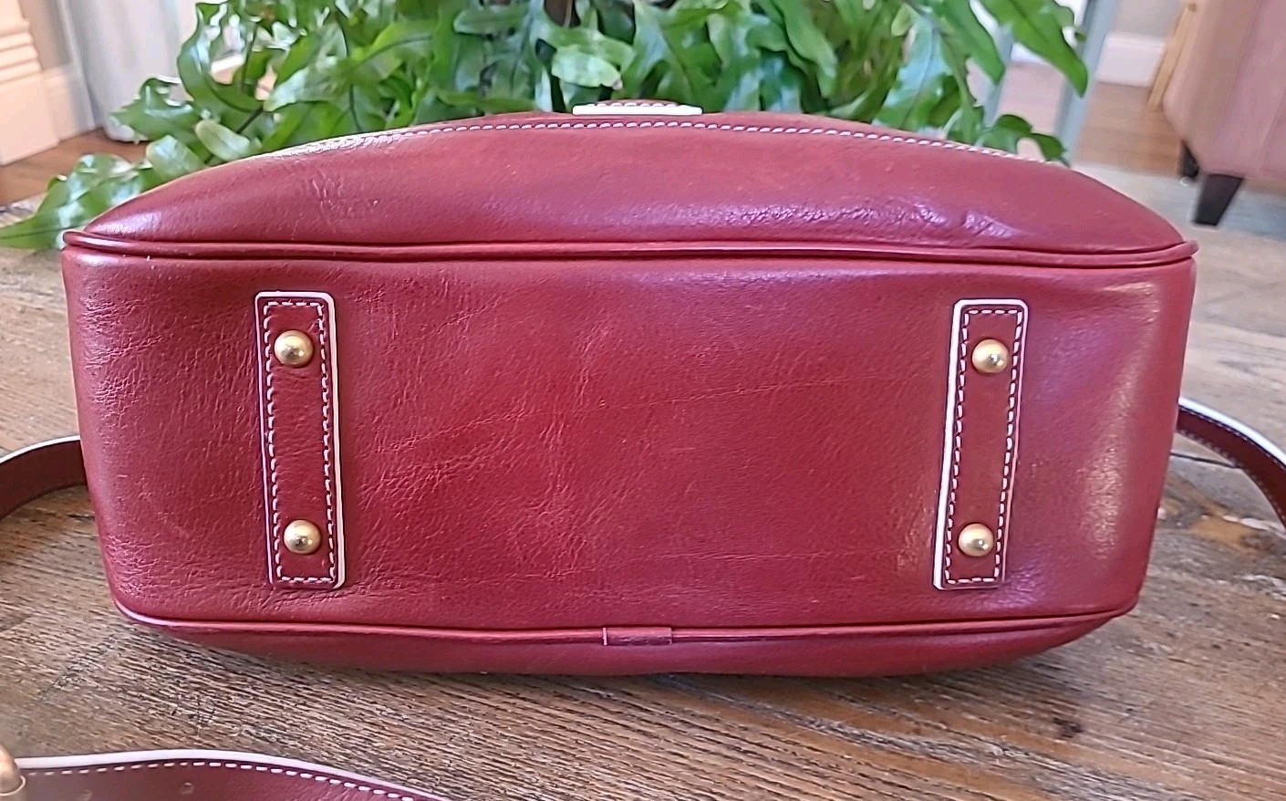 Dooney & Bourke Red Large Florentine Shopper Leather Handbag Crossbody Dust Bag