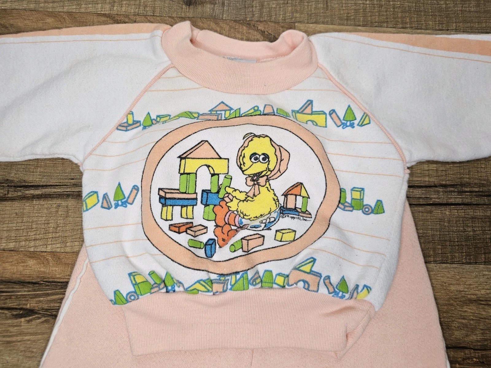 Sesame Street Vintage 1980’s Baby Girl Outfit Size 6 Months Big Bird