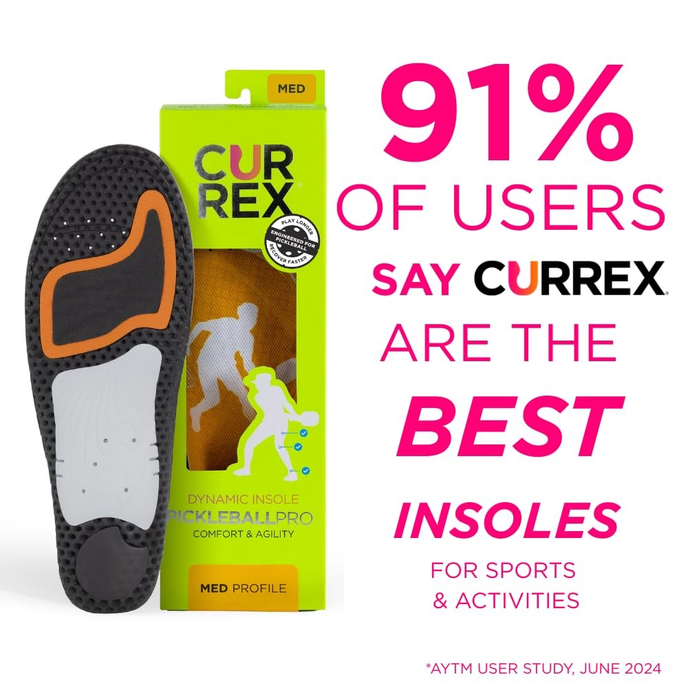 PICKLEBALLPRO Insoles for Pickleball Shoes – Arch Support Inserts w/Super Gri…