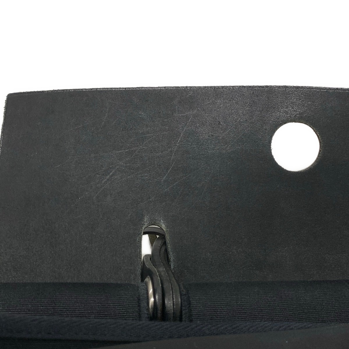 HERMES Her Bag MM Black Toile Officier Leather Square D Handbag