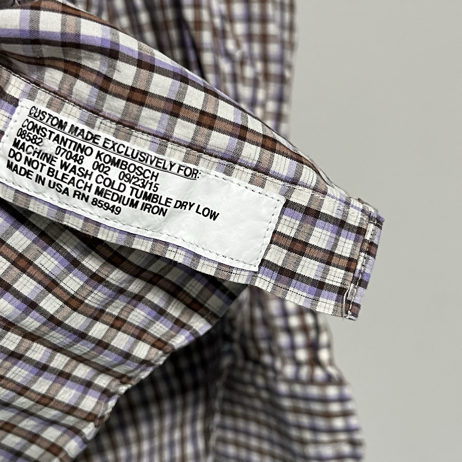 Corporate Image Men’s Size Large Plaid Button Front Long Sleeve Collared Shirt