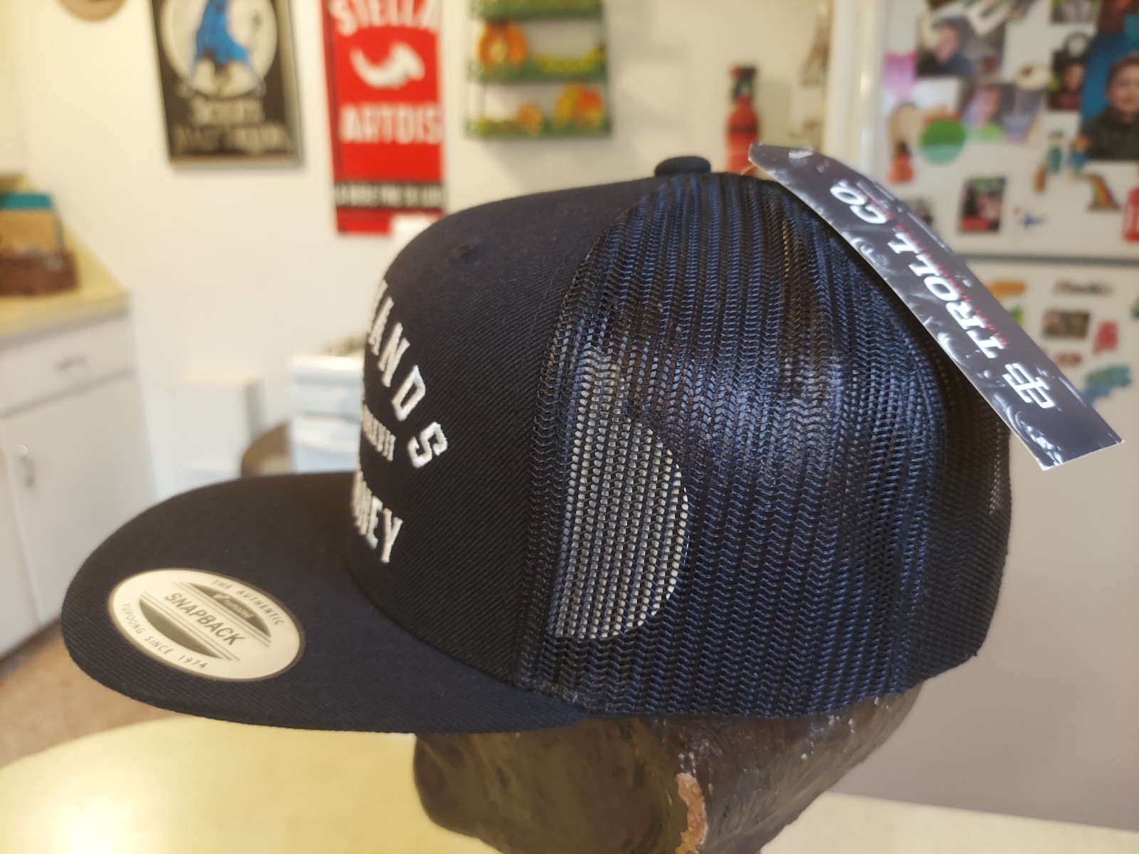 Dirty Hands Clean Money Troll Co Mesh Snapback Trucker Ball Cap NWT