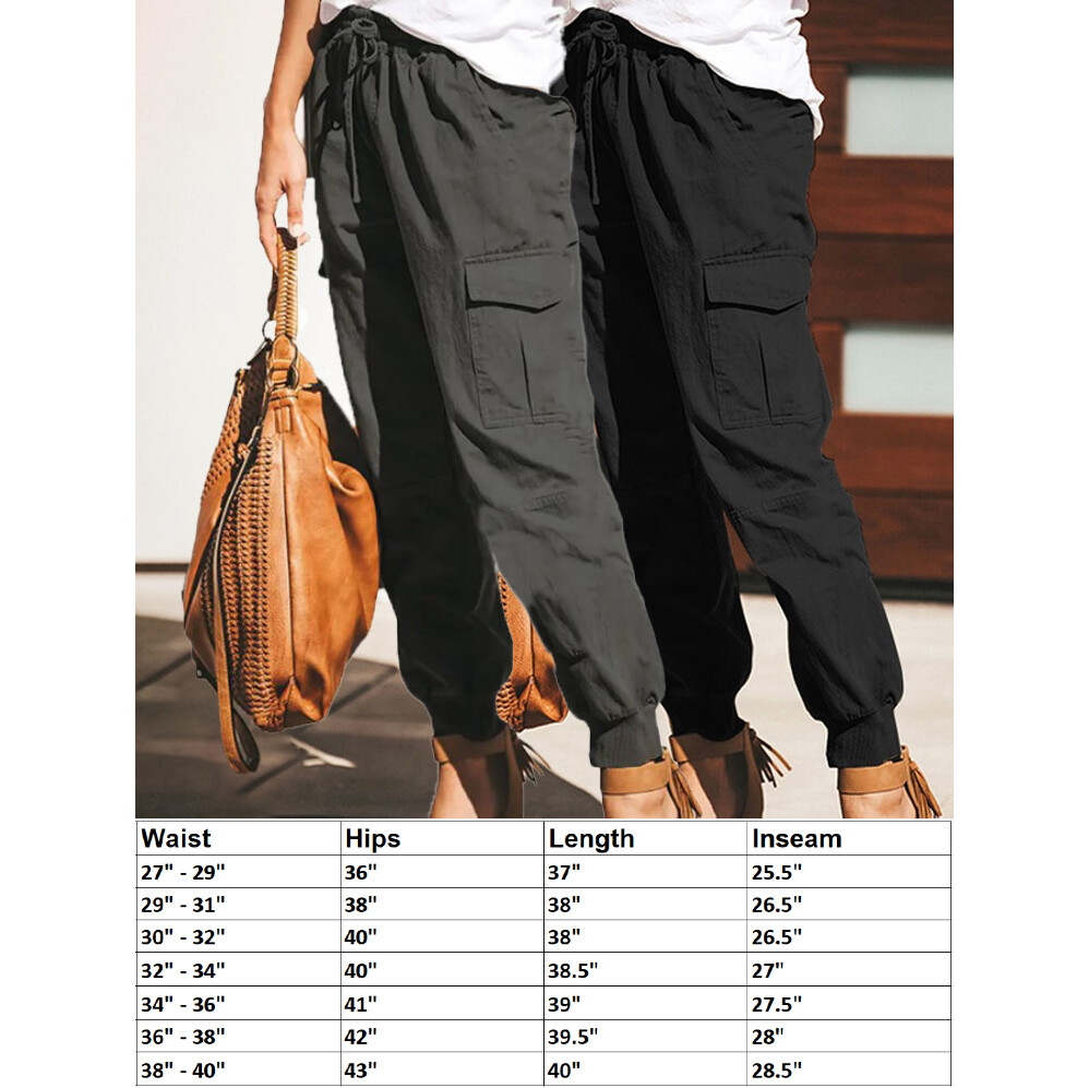 Women’s Combat Cargo Trousers High Waist Joggers Casual Long Pants Casual Bottom