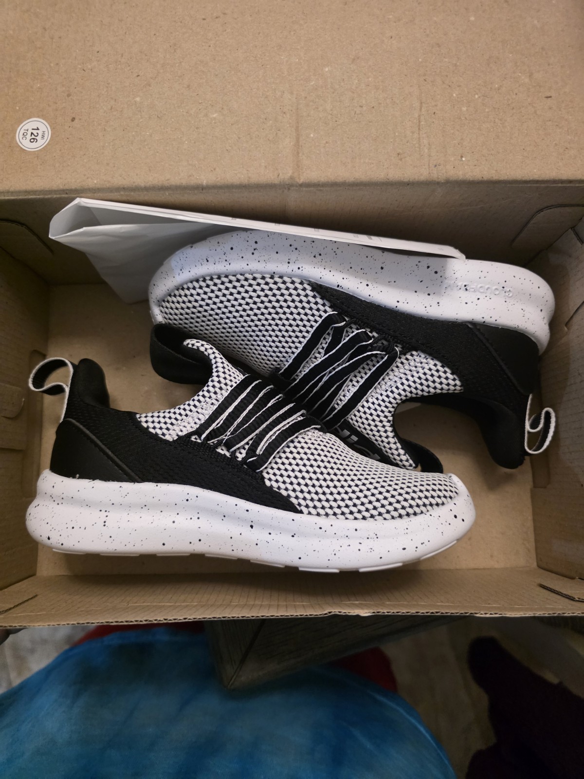 adidas Lite Racer Adapt 7.0 K Kids Slip-On Low Top Sneakers Black/White 11K