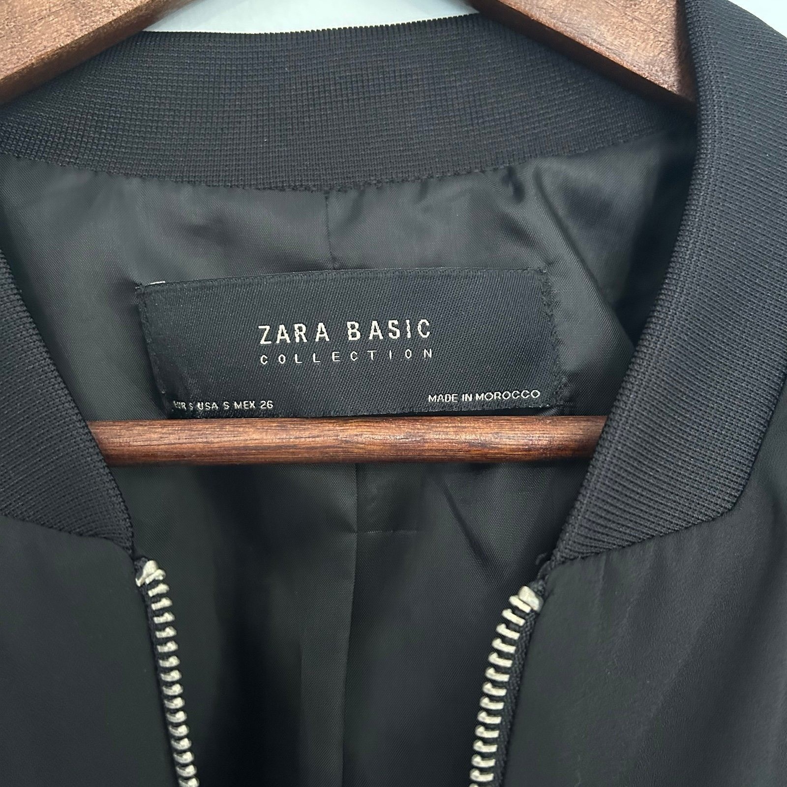 ZARA mens womens gender neutral zip up black bomber jacket windbreaker S / M