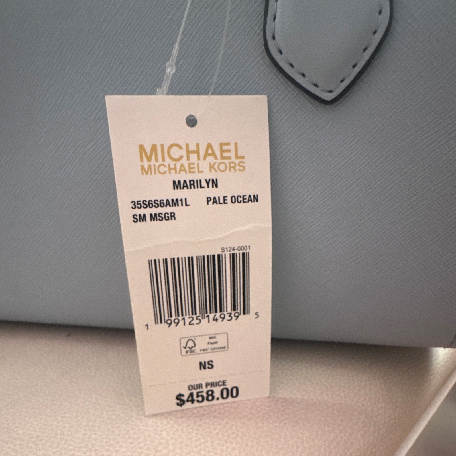 Michael Kors Small Floral Satchel Top Handle Bag Blue Zip Detachable Strap