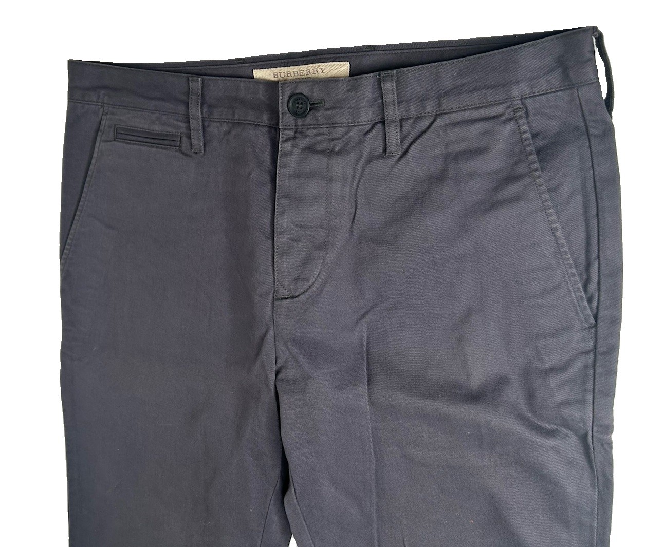 Burberry Brit Men’s Straight Leg Chino Trousers – Dark Grey / Charcoal 30×32