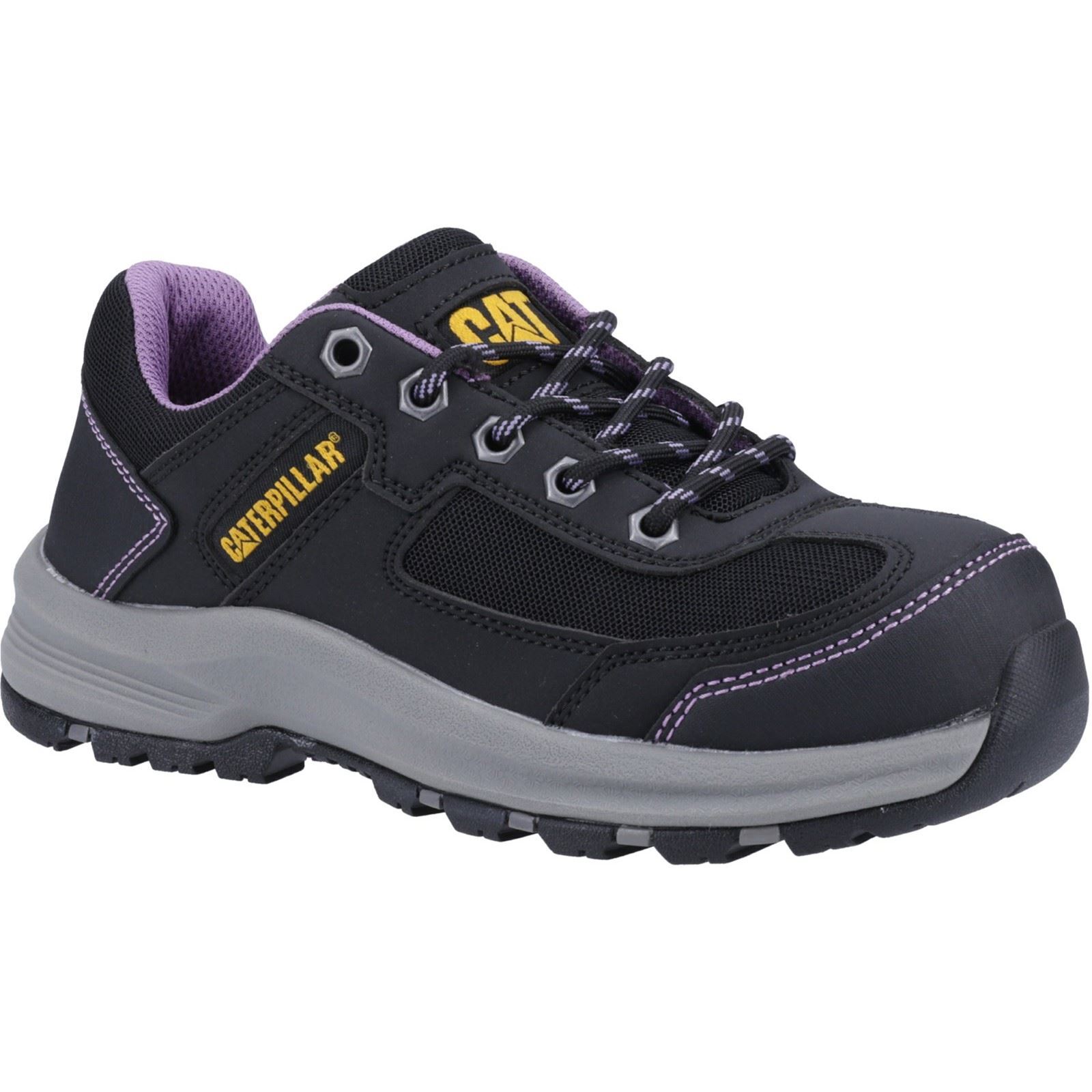 Caterpillar Elmore Black Microfibre/Mesh/PVC Female Trainers Safety