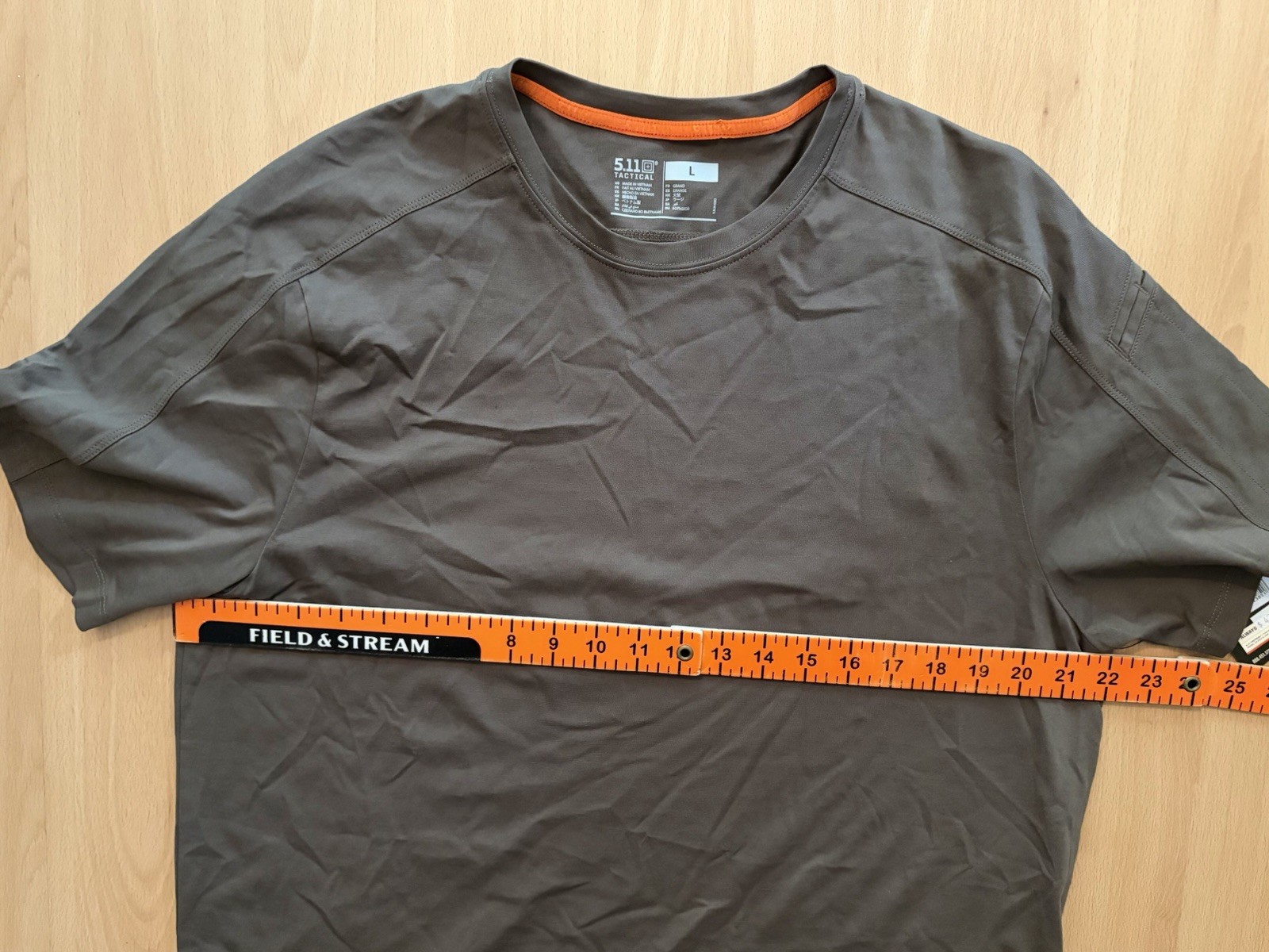 5.11 Tactical Delta Crew Top Mens Large Brown Performance T-Shirt 40169 NWT