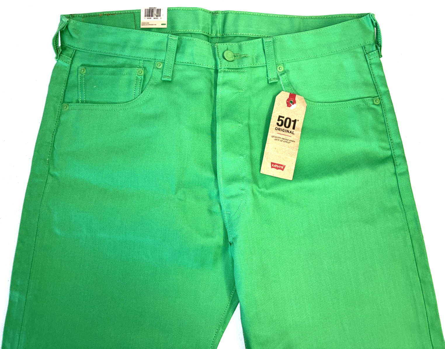 501 LEVI jeans Mens 36×32 straight leg, button fly shrink to fit NEW Mint Denim