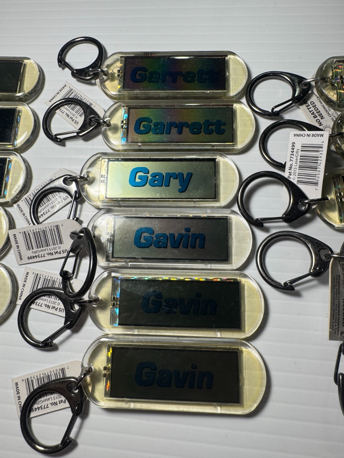 Acrylic Blinking Solar Powered Key Chain 4.0″ Long w/Snap Ring, w/NAME