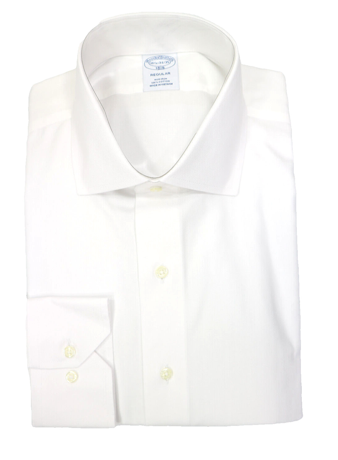 Brooks Brothers Regular Non-Iron All Cotton 16.5-34/35 English Collar White
