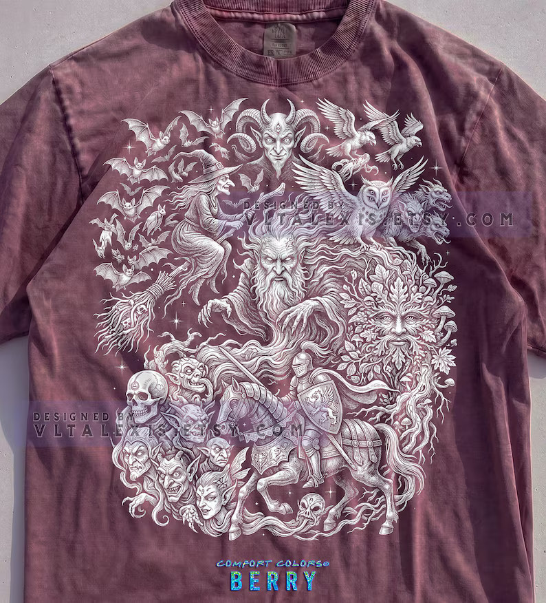 Dark Fantasy Gothic Witch Wizard Magic Occult Comfort Tee