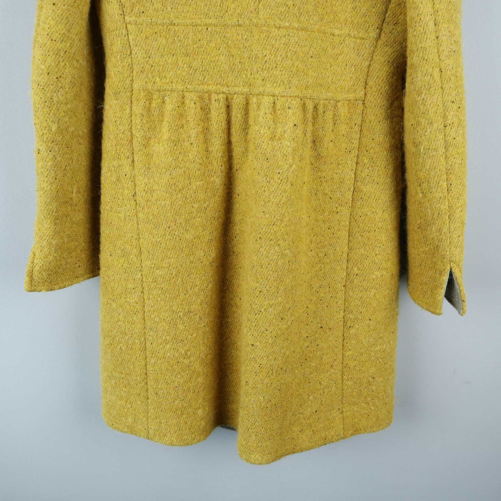 AKRIS Womens Yellow Wool Alpaca Coat Jacket Size US6 D36 F38