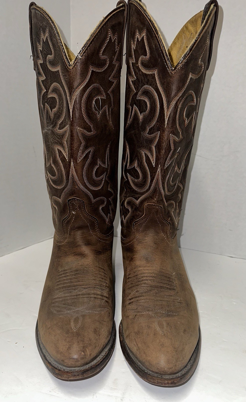 VTG J. Chisholm Brown Leather Western Cowboy Boots Men’s 9.5D 5111