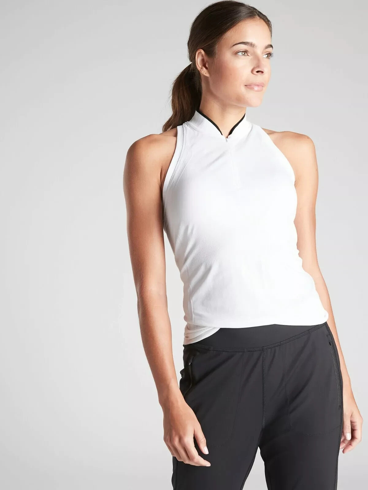 Athleta Momentum Polo Tank-White- Size S-NWOT