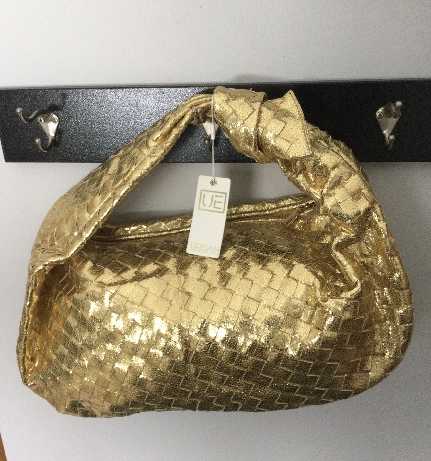 Urban Expressions Dollie Hobo Gold Bag Purse Faux Vegan Leather MSRP $100 NWT