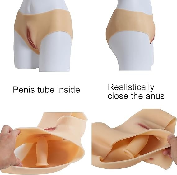 Silicone Underwear Shorts Panty Fake Vagina Transgender For Crossdresser