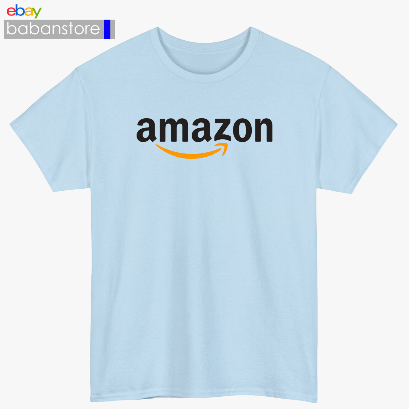 Amazon Logo Black/White/Grey/Navy/Red/Light Blue T-Shirt Size S-5XL