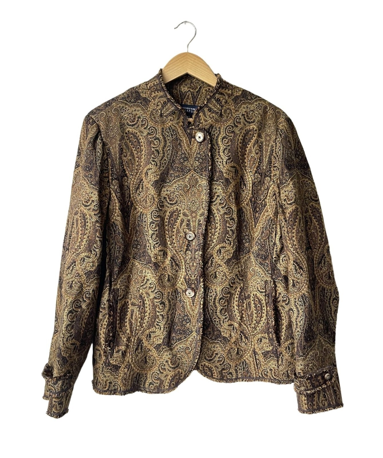 Jones New York Womens Tapestry Jacket 14W Paisley Baroque Regency Victorian