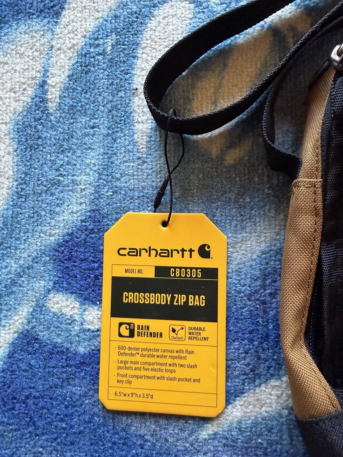 NWT Carhartt Men’s Sling Bag Sling Crossbody Backpack Side Bag Brown Tan Zipper